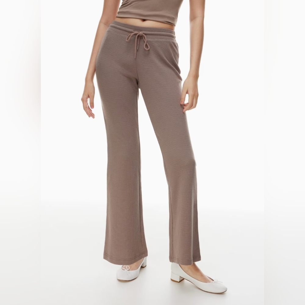 Aritzia Sunday Best Baby Waffle Pants Flare Burgundy Size XS - Picture 5 of 10